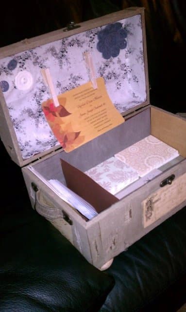 DIY Vintage Suitcase card box seating card display (2)