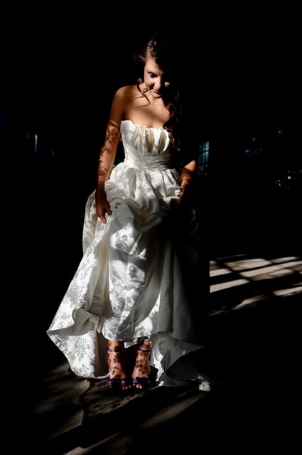 sunflower bridal shoot brick abandoned building (16)