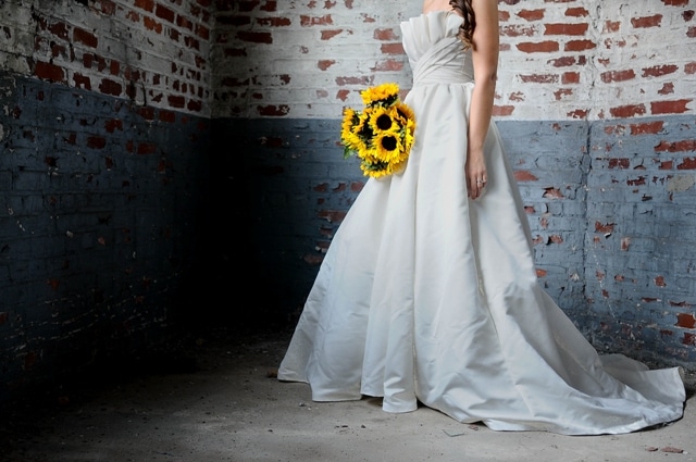 sunflower bridal shoot brick abandoned building (15)