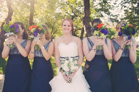 how much do i LOVE Casey's blue sash and the bridesmaids' twotoned