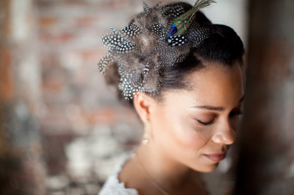 how amazing is this peacock feather bridal headband