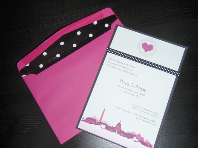 washington dc skyline wedding invitations DIY