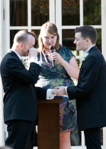 same sex maryland wedding offbeat orange teal pictures (18)