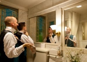 same sex maryland wedding offbeat orange teal pictures (5)