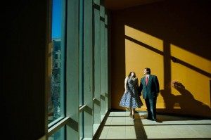 intimate & offbeat courthouse wedding in maryland bride polka dot dress (17)