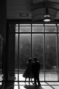 intimate & offbeat courthouse wedding in maryland bride polka dot dress (18)