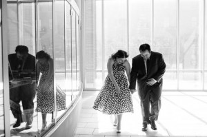 intimate & offbeat courthouse wedding in maryland bride polka dot dress (19)
