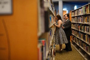 intimate & offbeat courthouse wedding in maryland bride polka dot dress (20)