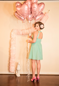 vintage pink & Teal valentine's heart balloons wedding inspiration (18)