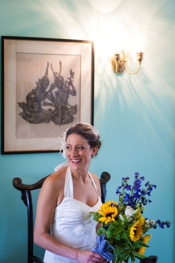 DIY yellow sunflowers offbeat outdoors maryland farm wedding