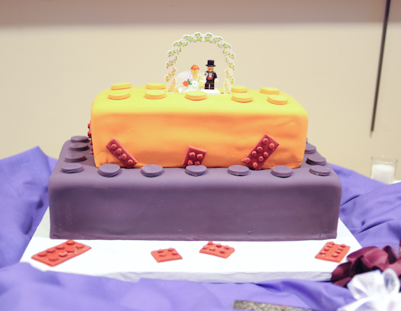 alternative lego themed wedding cake