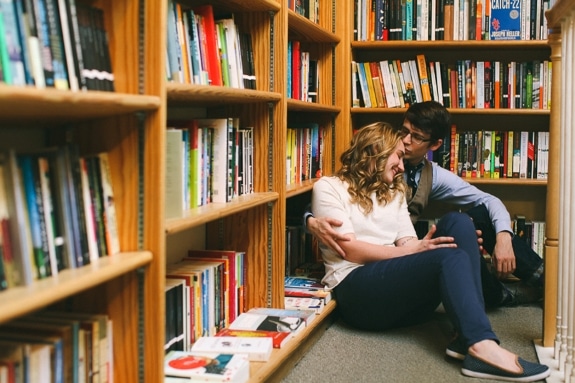 georgetown DC unique bookstore engagement pictures
