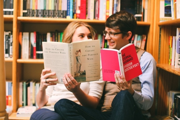 georgetown DC unique bookstore engagement pictures
