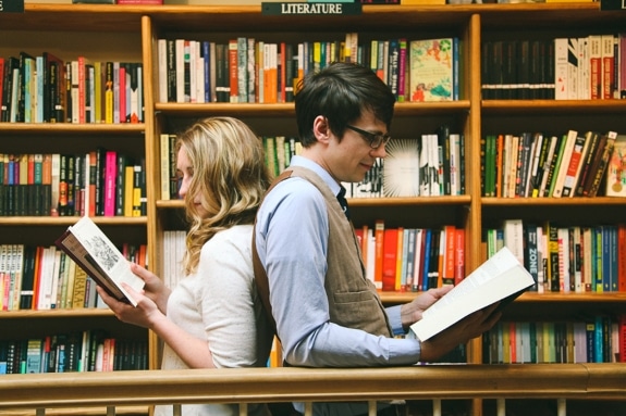 georgetown DC unique bookstore engagement pictures