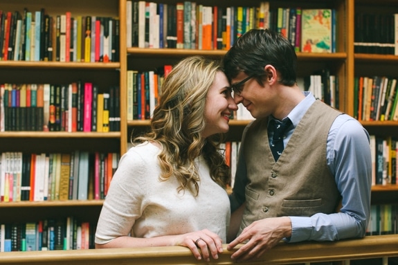 georgetown DC unique bookstore engagement pictures