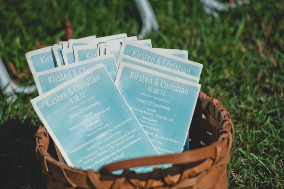 DIY blue wedding programs Virginia