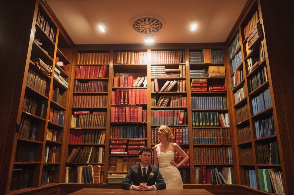 chic winter DC wedding carnegie library