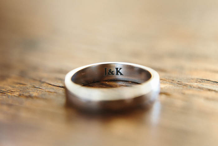 initials engraved wedding ring