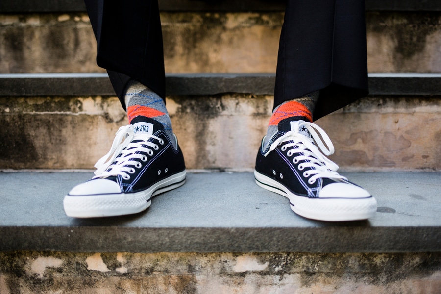 groom in black chucks