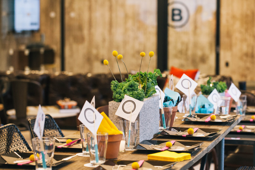 industrial CMYK wedding dinner party