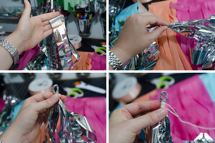 DIY Tutorial How to Make a DIY Tissue Paper Tassel Garland Sign