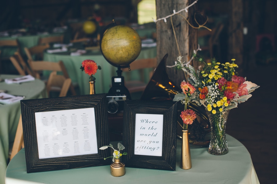 thrift store travel themed barn wedding virginia pictures (23)