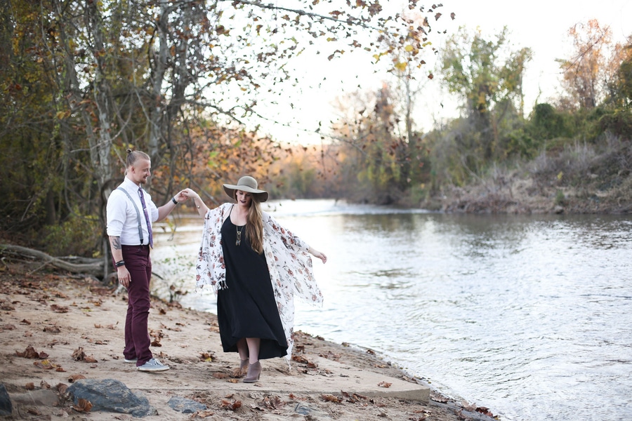 Charlottesville, VA - 11/03/15 Elisabeth and Chet engagement photo session at Downtown Mall and Darden Towe Park. Credit: Amanda Maglione www.amandamaglione.com