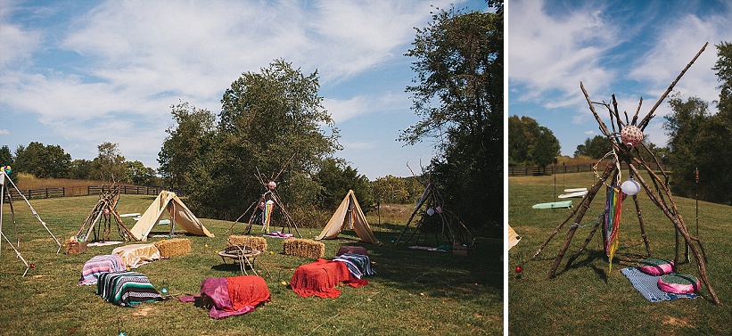 festival themed DIY rainbox colorful west virginia wedding (11)